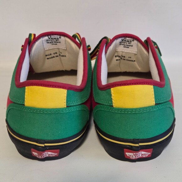 Men US 11 Van's Off The Wall Colour Block Skateboard Shoes Red Green Yellow - Picture 4 of 11